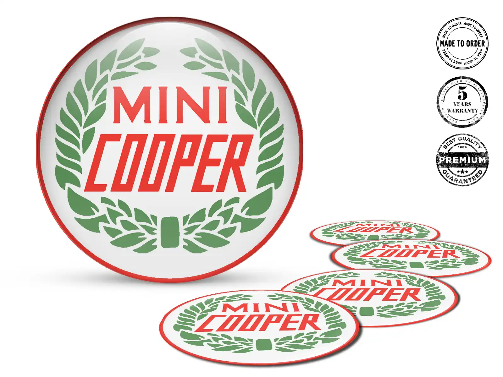 Mini Cooper Wheel Decals Brand Premium Dome Labels